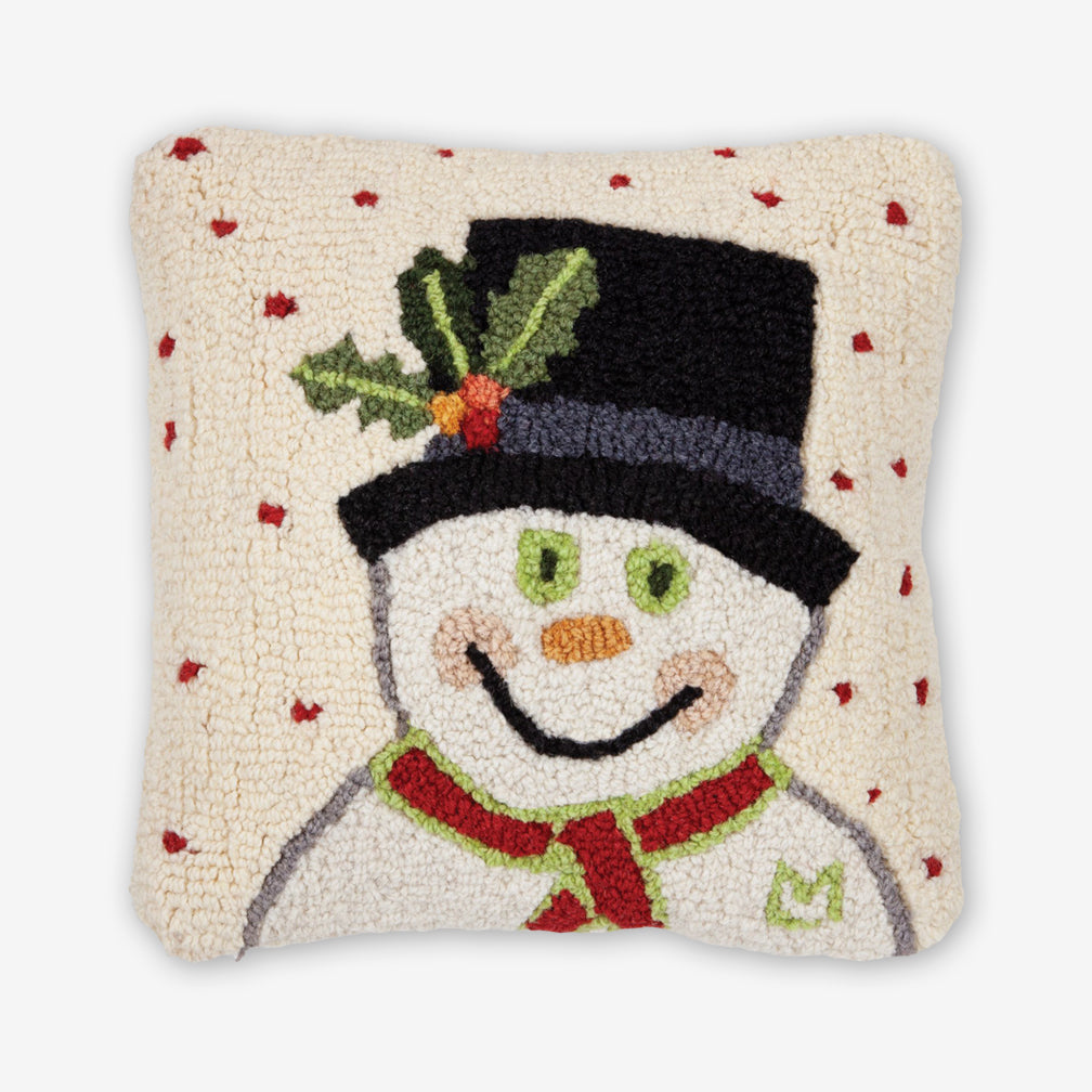 Chandler 4 Corners: Hand-Hooked Wool Pillow: 14x14 Inch Forever Frosty