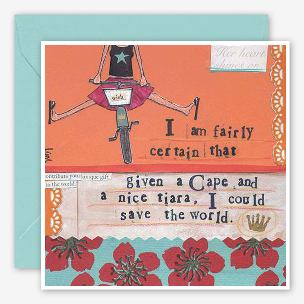 Curly Girl Design: Encouragement Card: Cape & Tiara