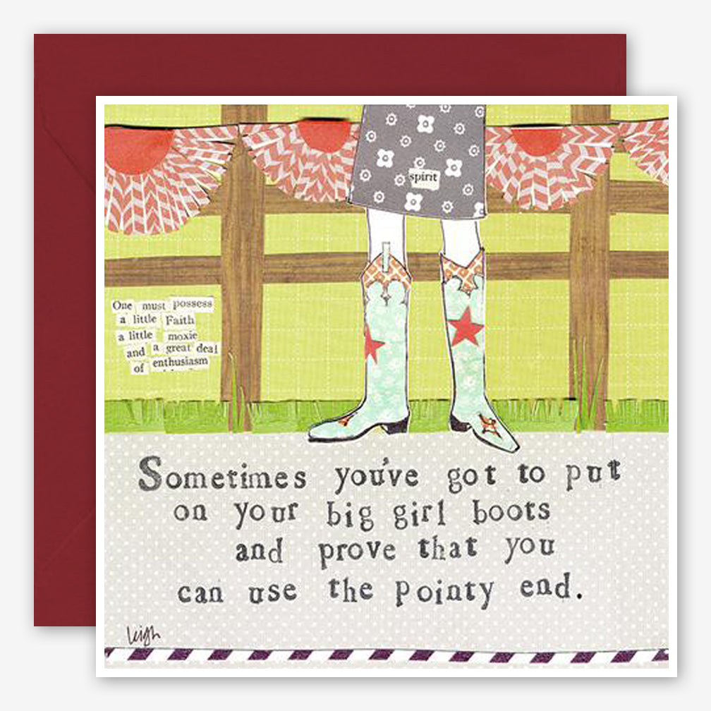 Curly Girl Design: Encouragement Card: Big Girl Boots