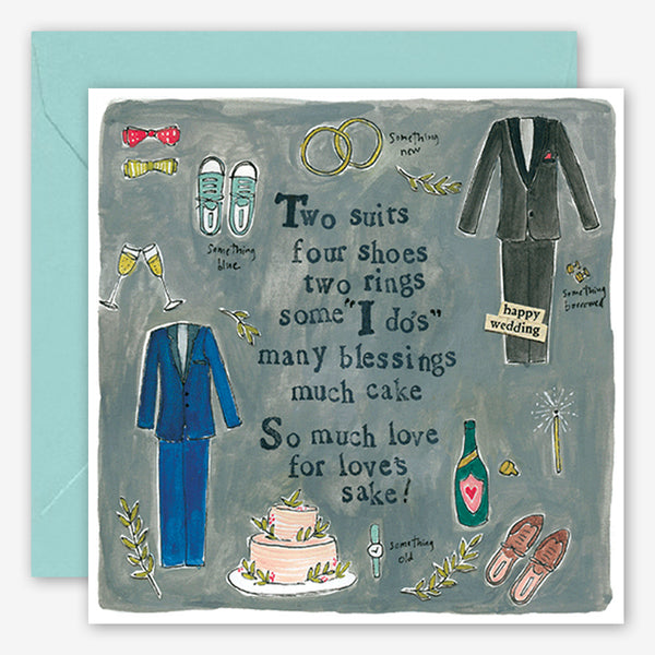 Curly Girl Design: Wedding Card: Two Suits