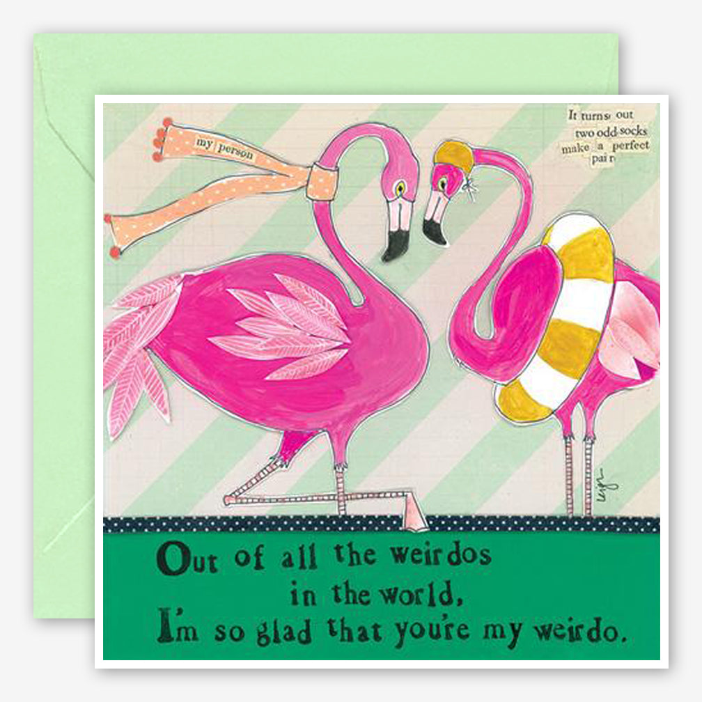 Curly Girl Design: Love Card: Flamingo