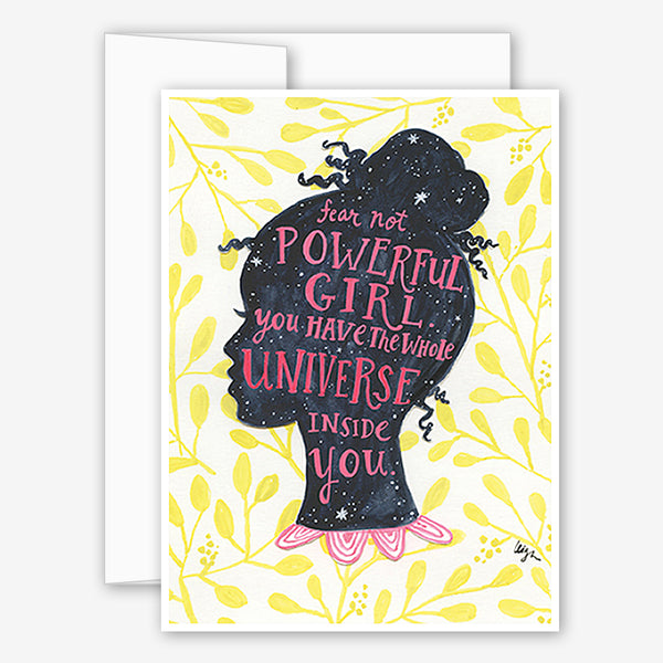 Curly Girl Design: Encouragement Card: Universe Girl