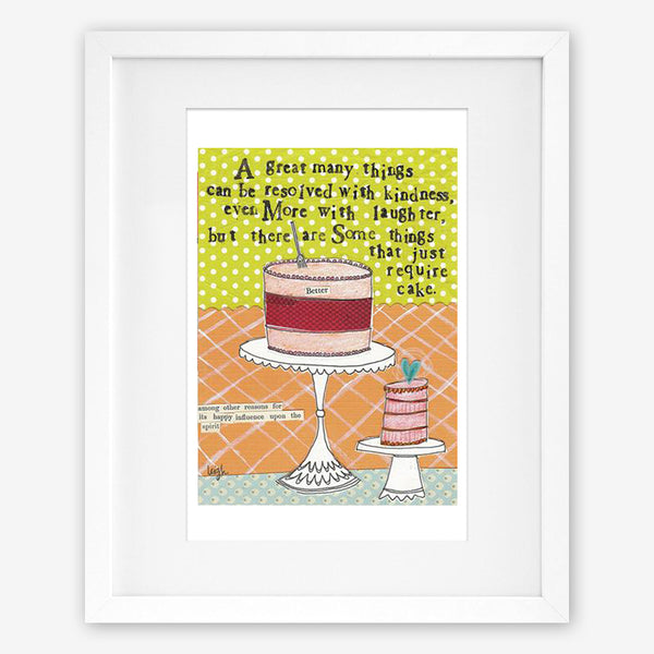 Curly Girl Design: Matted Print: Cake Required