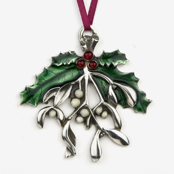 Danforth Pewter: Pewter Ornaments: Mistletoe and Holly 2010 Annual Ornament
