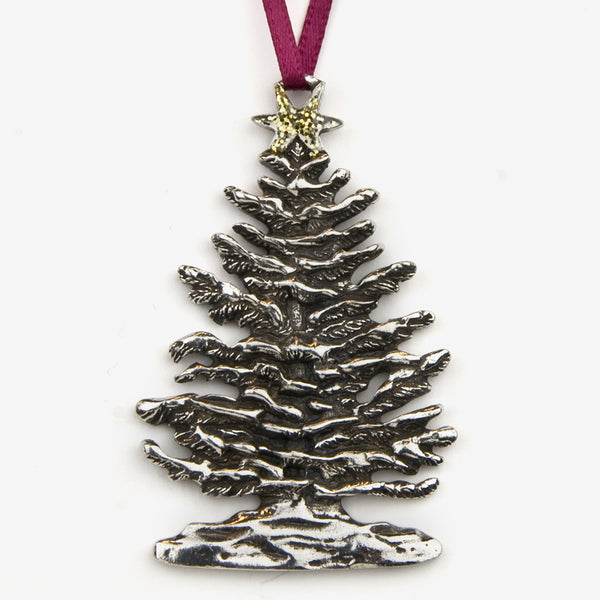 Danforth Pewter: Pewter Ornaments: Snowy Tree Ornament