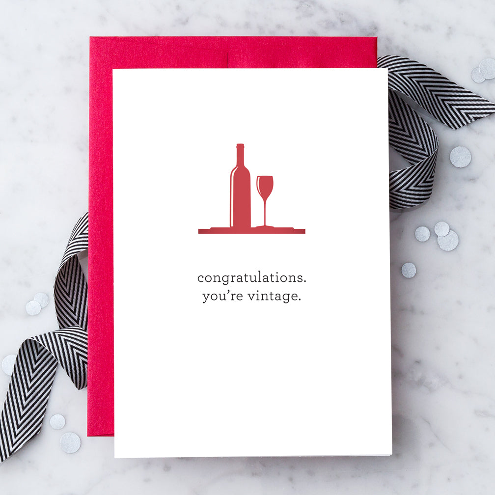 Design With Heart Birthday Card: Congratulations, You're Vintage