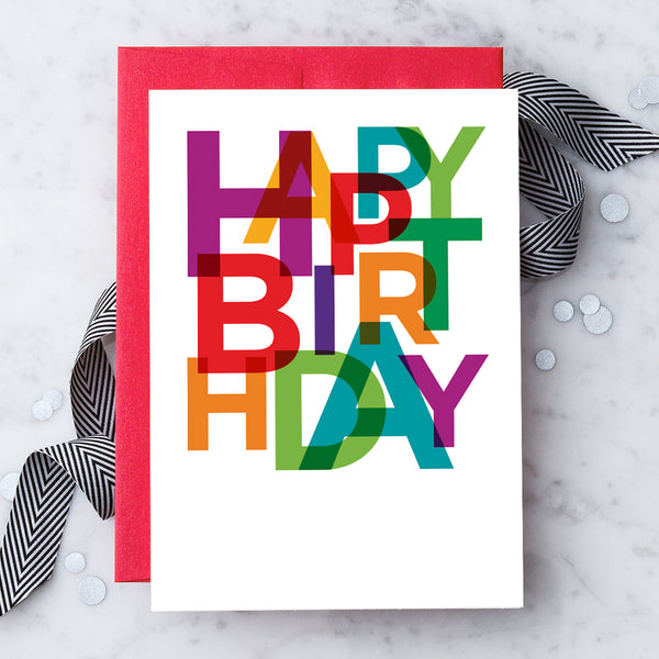Design With Heart Birthday Card: Happy Birthday