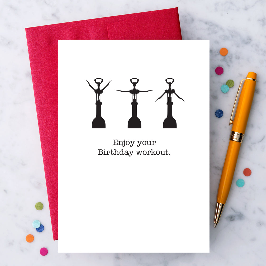 Design With Heart Birthday Card: Birthday Workout