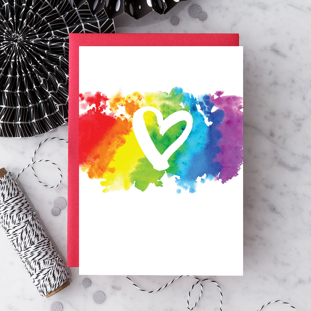 Design With Heart Love Card: Brush Rainbow Heart