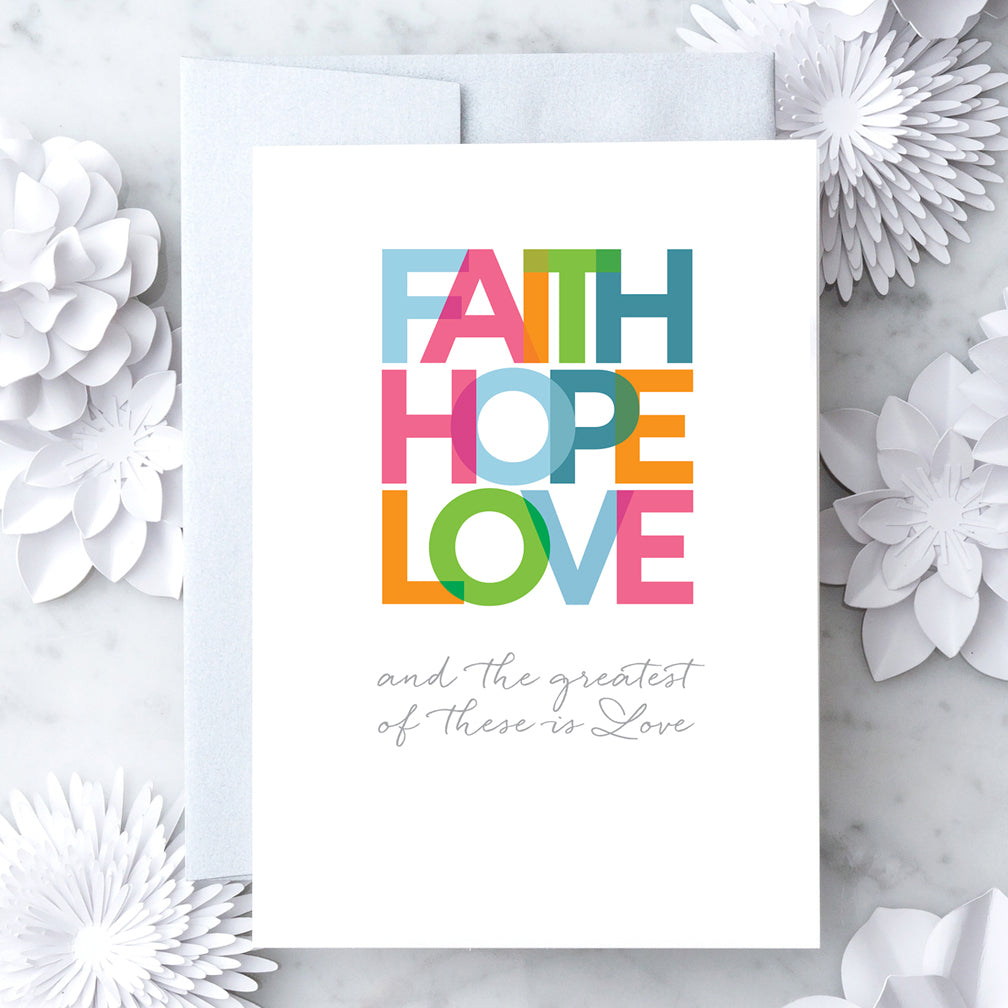 Design With Heart Love Card: Faith Hope Love