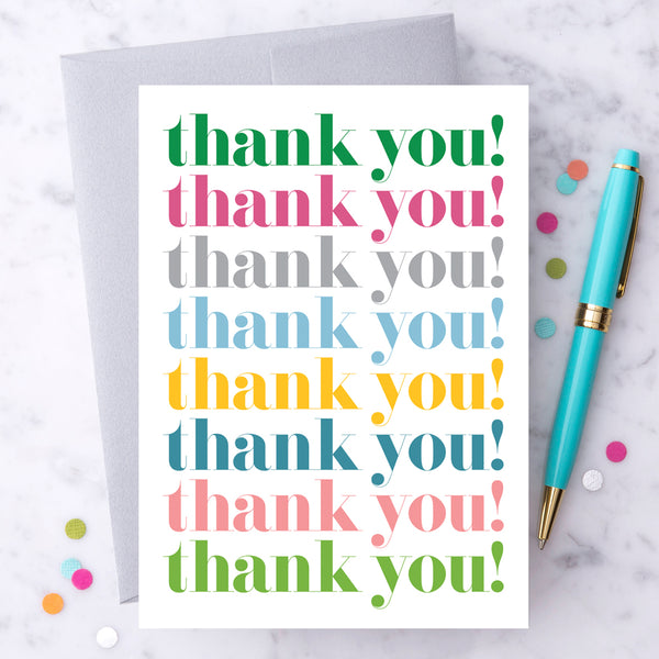 Design With Heart Thank You Card: Thank You, Thank You
