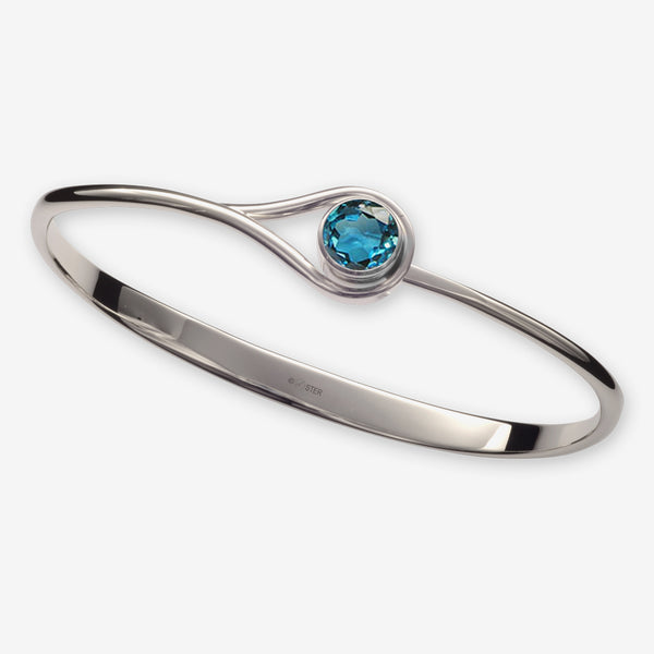 Ed Levin Designs: Bracelet: Desire, Silver with Blue Topaz