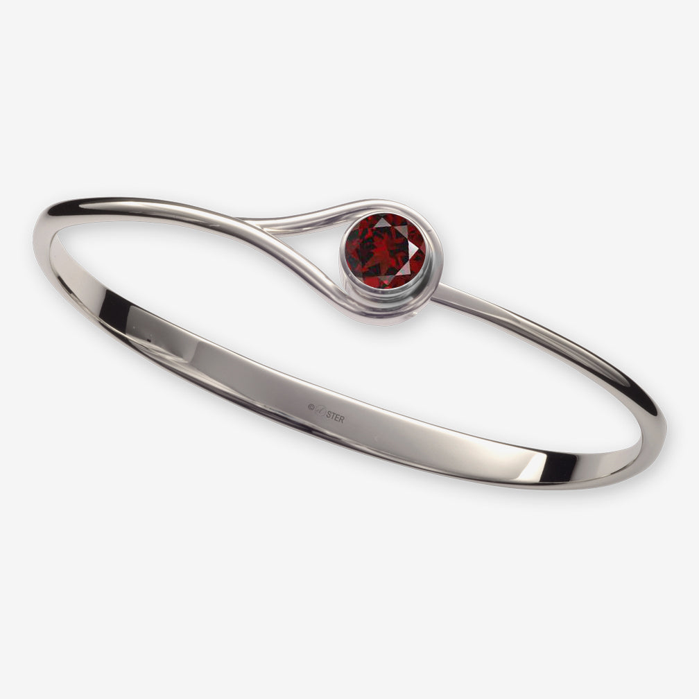 Ed Levin Designs: Bracelet: Desire, Silver with Faceted Garnet