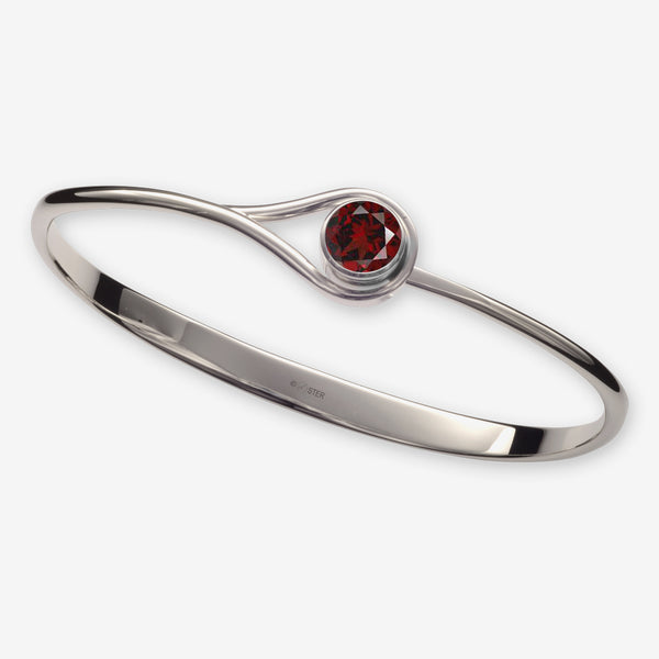 Ed Levin Designs: Bracelet: Desire, Silver with Faceted Garnet