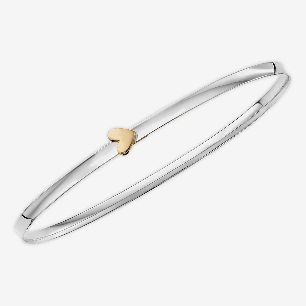 Ed Levin Designs: Bracelet: Impression, Silver with 14K Gold Heart