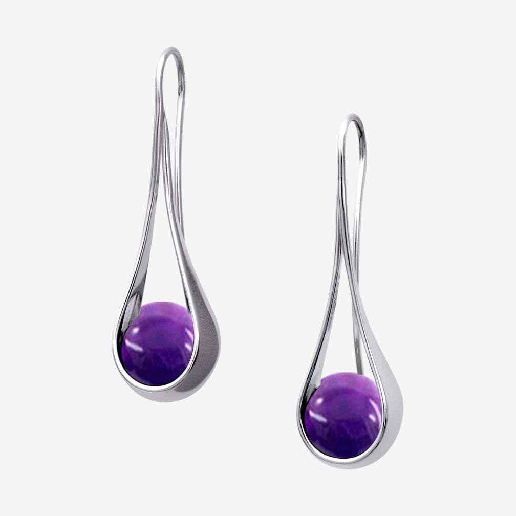 Ed Levin Designs: Earrings: Captivating, Silver with Amethyst