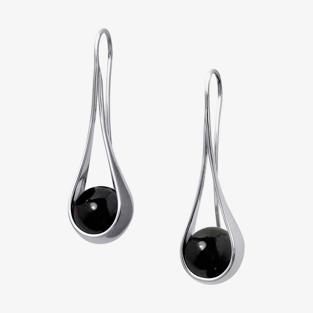 Ed Levin Designs: Earrings: Captivating, Silver with Black Onyx