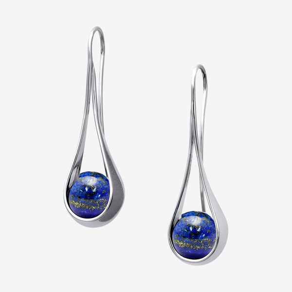 Ed Levin Designs: Earrings: Captivating, Silver with Lapis