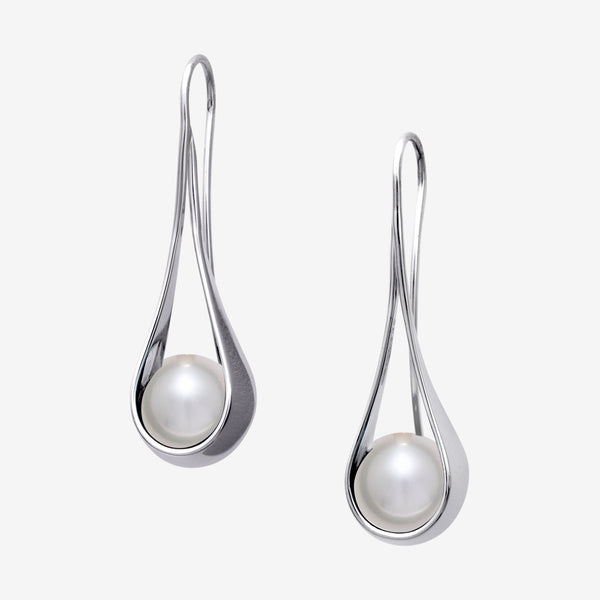 Ed Levin Designs: Earrings: Captivating, Silver with Freshwater Pearl