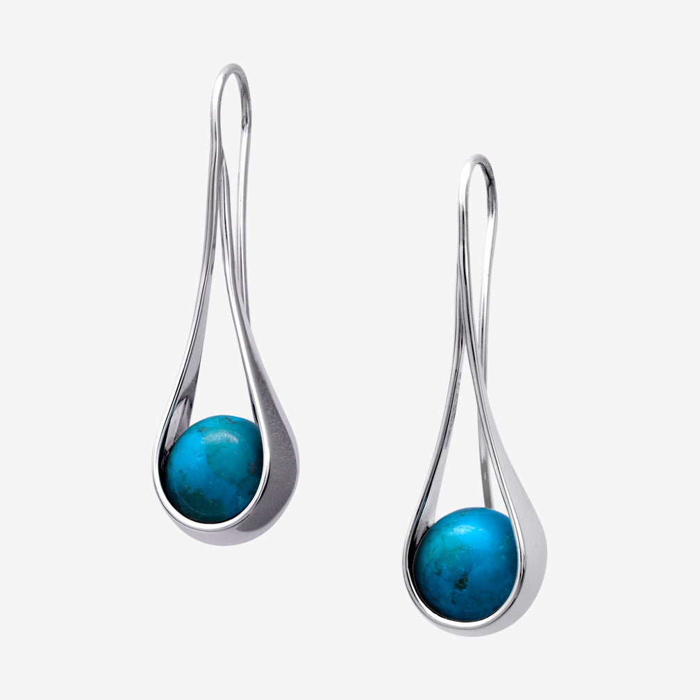 Ed Levin Designs: Earrings: Captivating, Silver with Turquoise