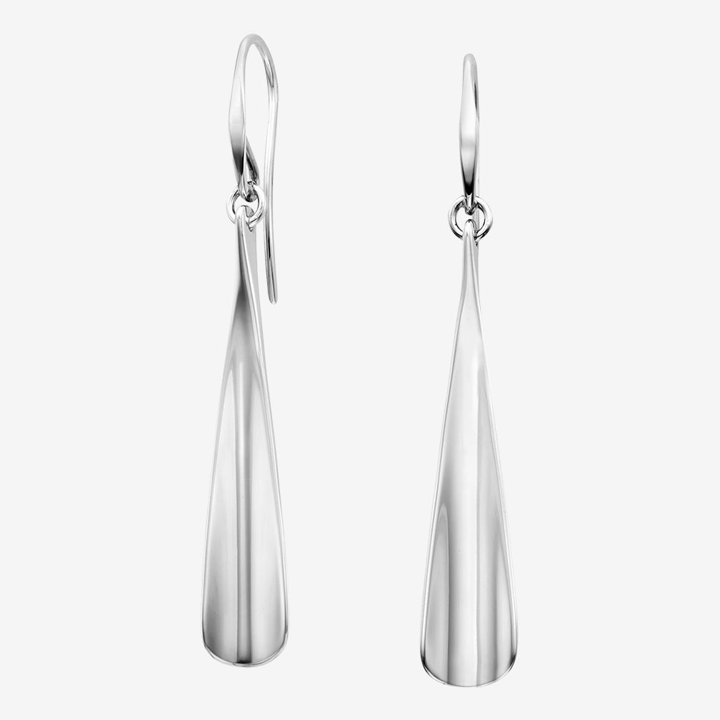 Ed Levin Designs: Earrings: Flume, Silver