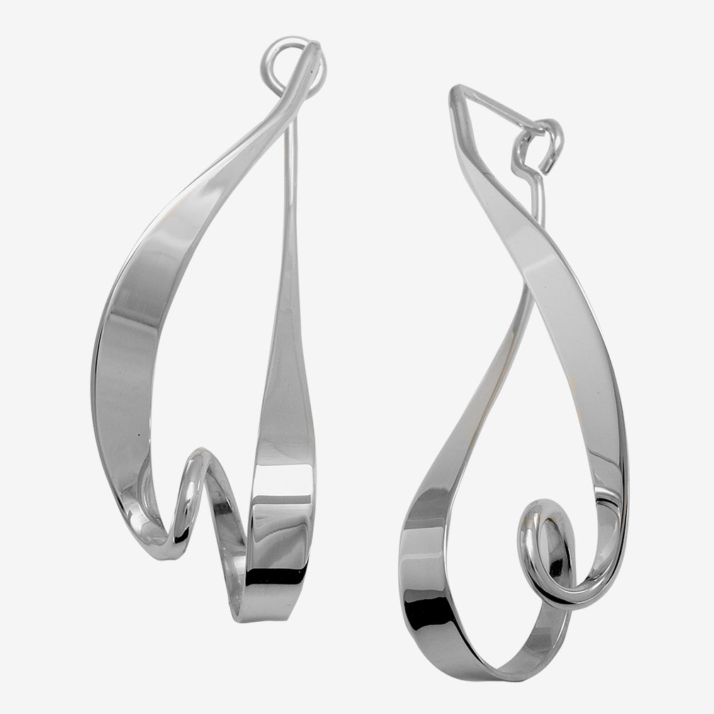 Ed Levin Designs: Earrings: Kinetic, Silver