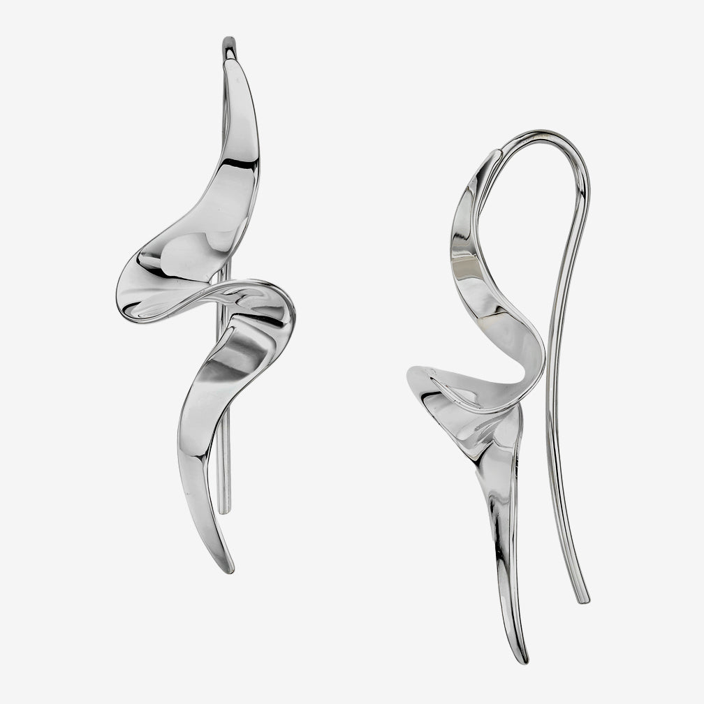 Ed Levin Designs: Earrings: Passage, Silver