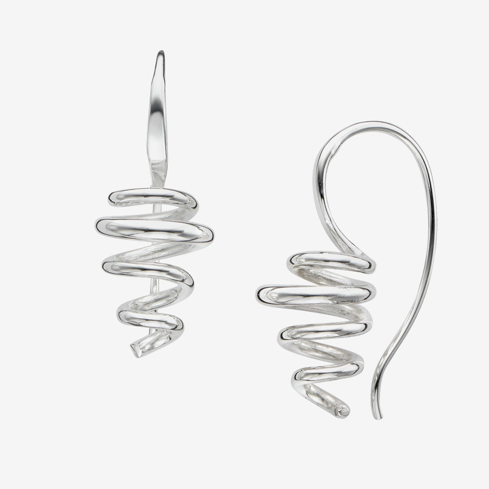 Ed Levin Designs: Earrings: Pirouette, Silver