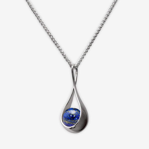 Ed Levin Designs: Necklace: Captivating Pendant, Silver with Lapis 18"