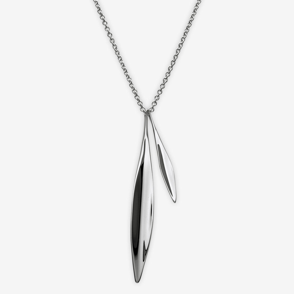 Ed Levin Designs: Necklace: Willow Pendant, Silver 18"