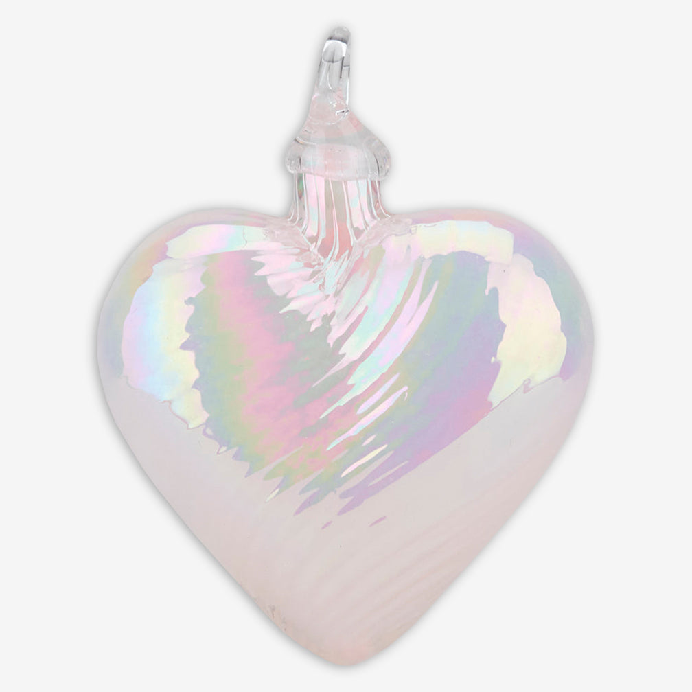 Glass Eye Studio: Birthstone Heart Ornaments: October / Pink Opal