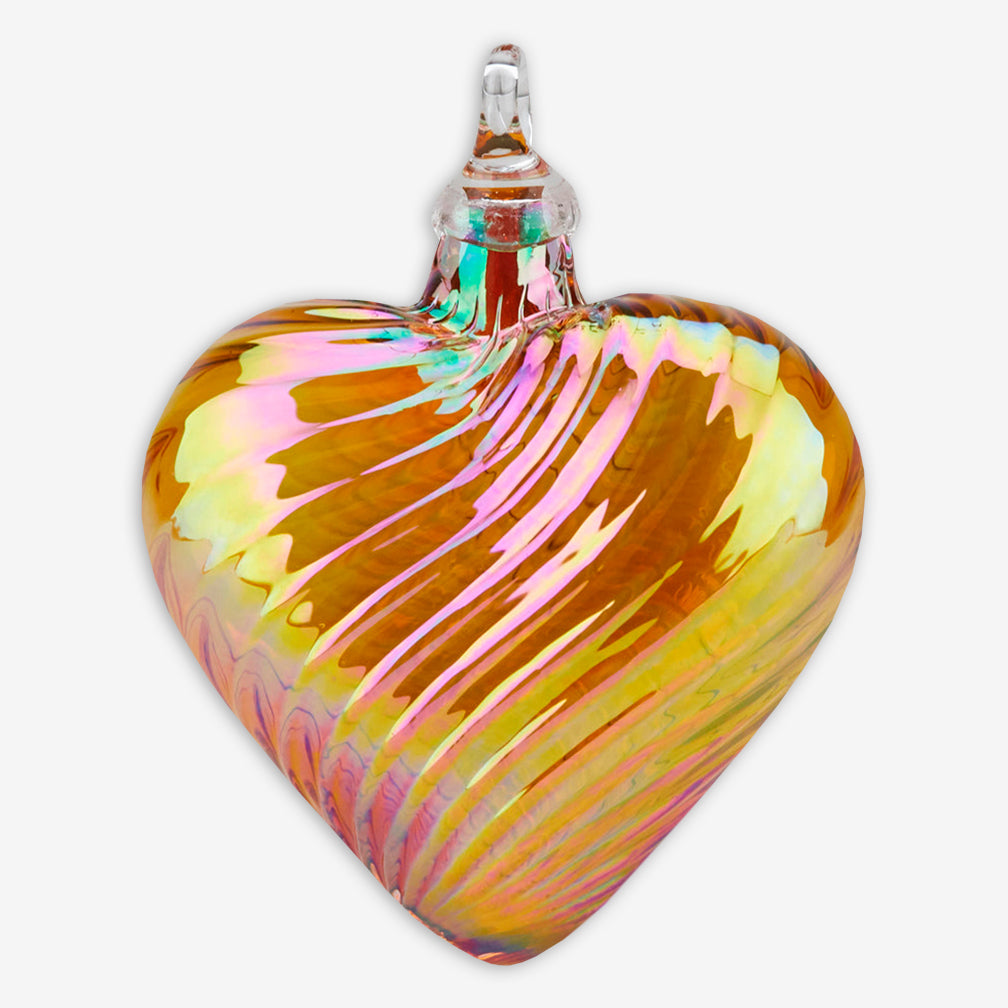 Glass Eye Studio: Birthstone Heart Ornaments: November / Citrine