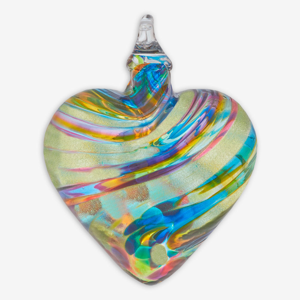 Glass Eye Studio: Classic Heart Ornaments: Chameleon