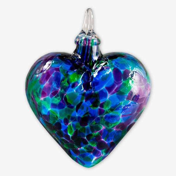 Glass Eye Studio: Classic Heart Ornaments: Blue Mosaic Chip