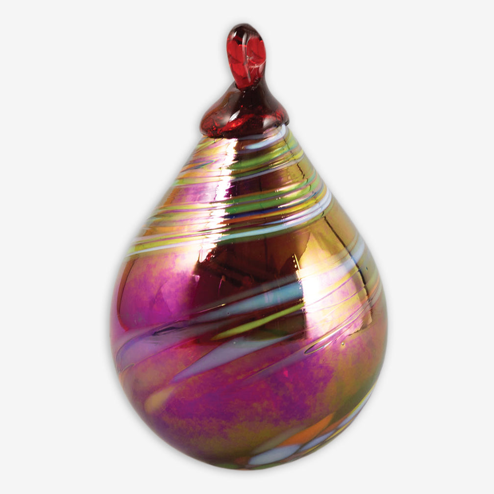 Glass Eye Studio: Raindrop Ornaments: Holiday Swirl