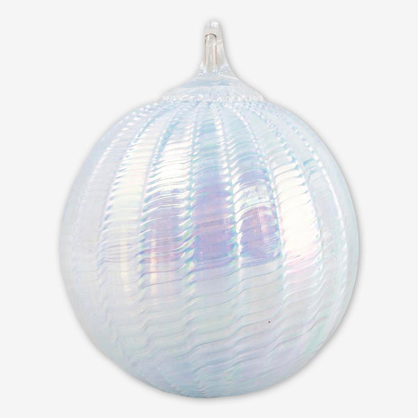Glass Eye Studio: Classic Round Ornaments: Blue Frost Sorbet