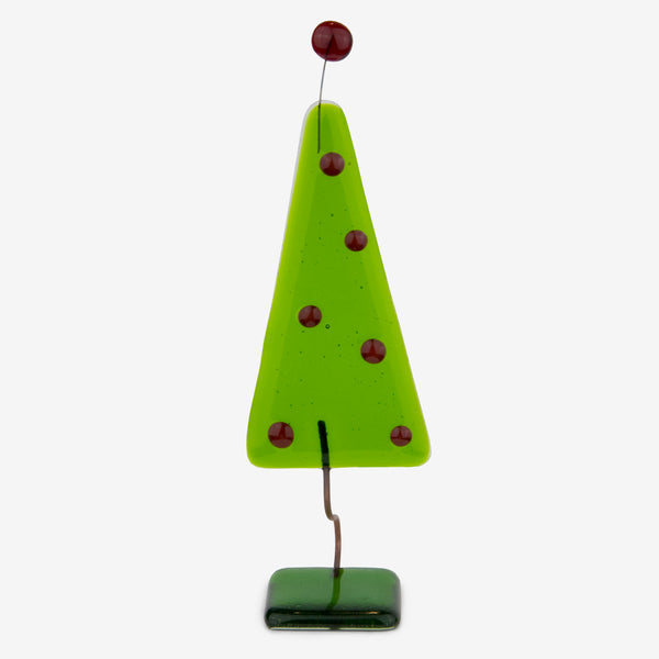 Glassfire Jewelry & More Holiday: Christmas Tree, Transparent Green with Red Dots