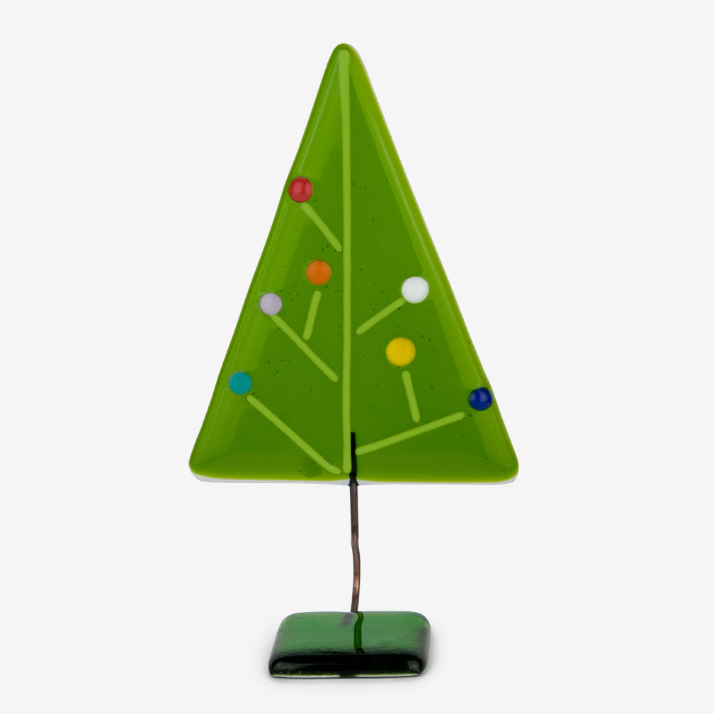 Glassfire Jewelry & More Holiday: Christmas Tree, Green with Colorful Dots