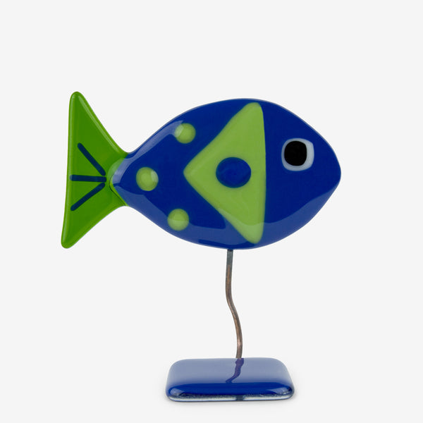 Glassfire Jewelry & More: Small Fish #1, Dark Blue, Lime Green