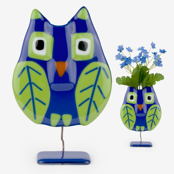 Glassfire Jewelry & More: Large Owl Vase, Dark Blue