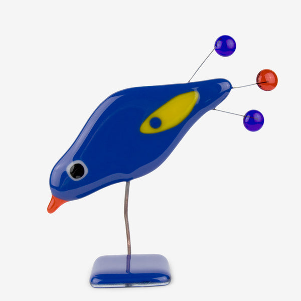Glassfire Jewelry & More: Small Bird #10, Dark Blue, Yellow