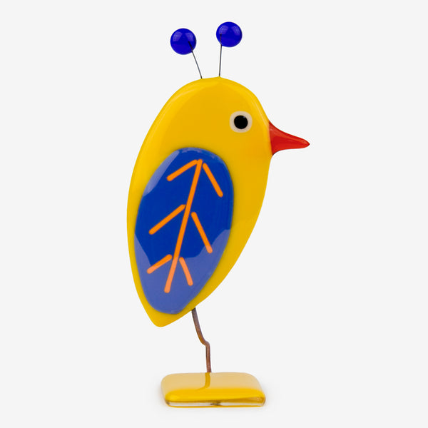 Glassfire Jewelry & More: Small Bird #8, Yellow, Dark Blue