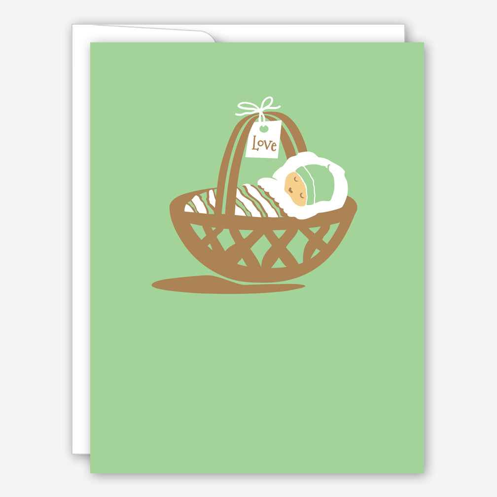 Great Arrow Baby Card: Baby in Basket