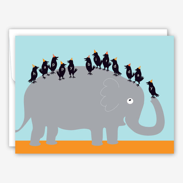 Great Arrow Birthday Card: Elephant & Birds