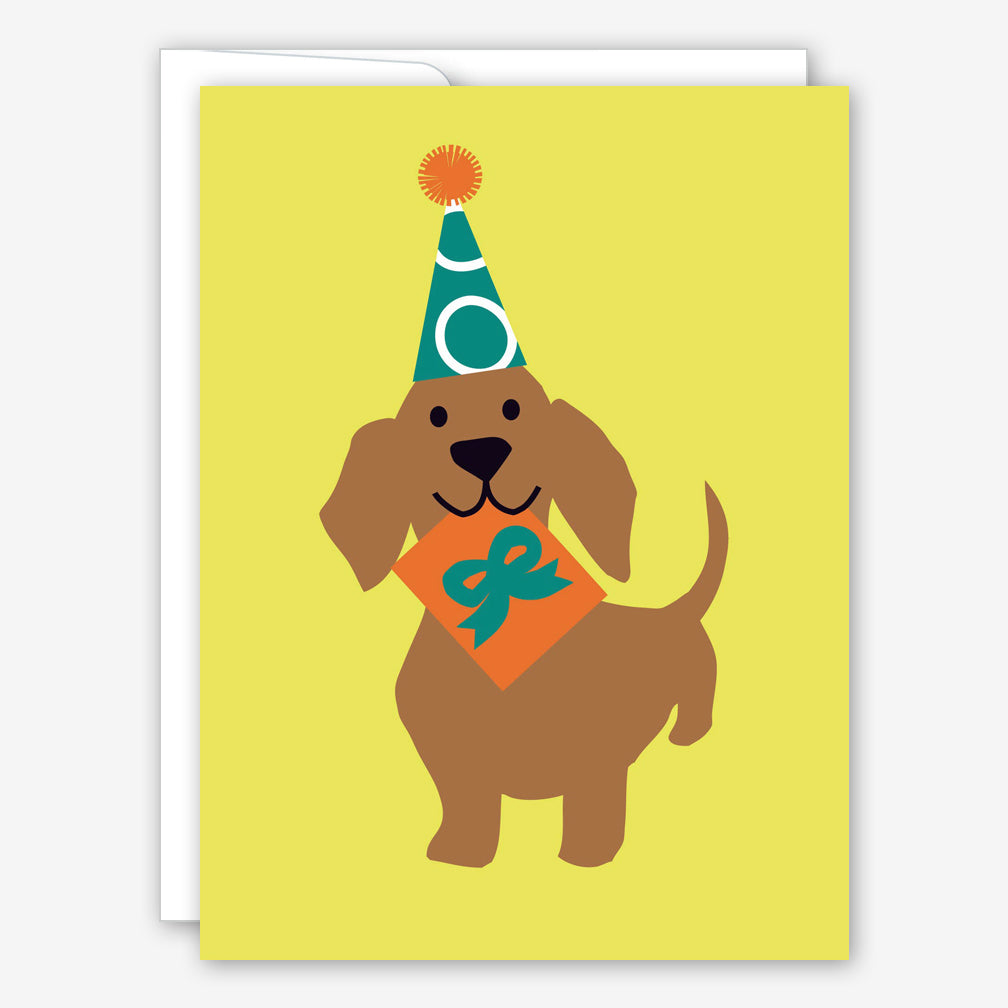 Great Arrow Birthday Card: Gift Giving Dachshund