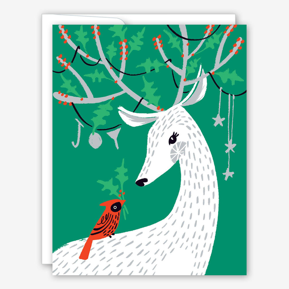 Great Arrow Christmas Card: Deer and Cardinal - Helen Winnemore's great-arrow-christmas-card-deer-and-cardinal-helen-winnemore-s