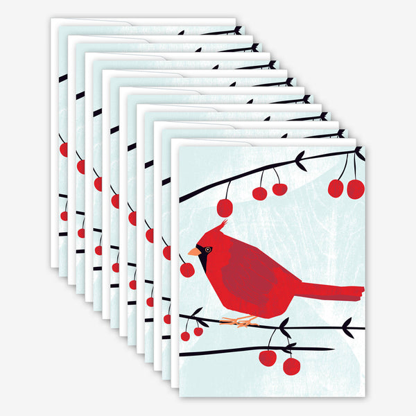Great Arrow Christmas Box of Cards: Cardinal with Crabapples