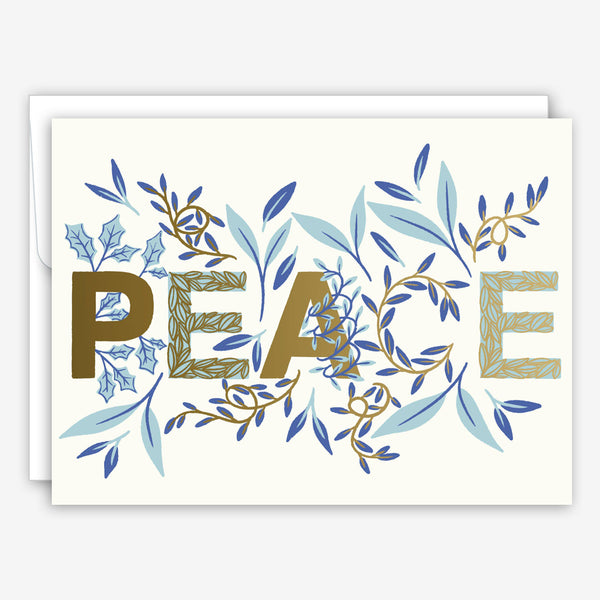 Great Arrow Christmas Card: Peace With Metallic Detail