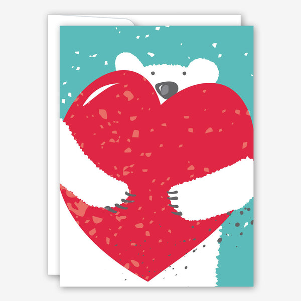 Great Arrow Love Card: Polar Bear with Heart