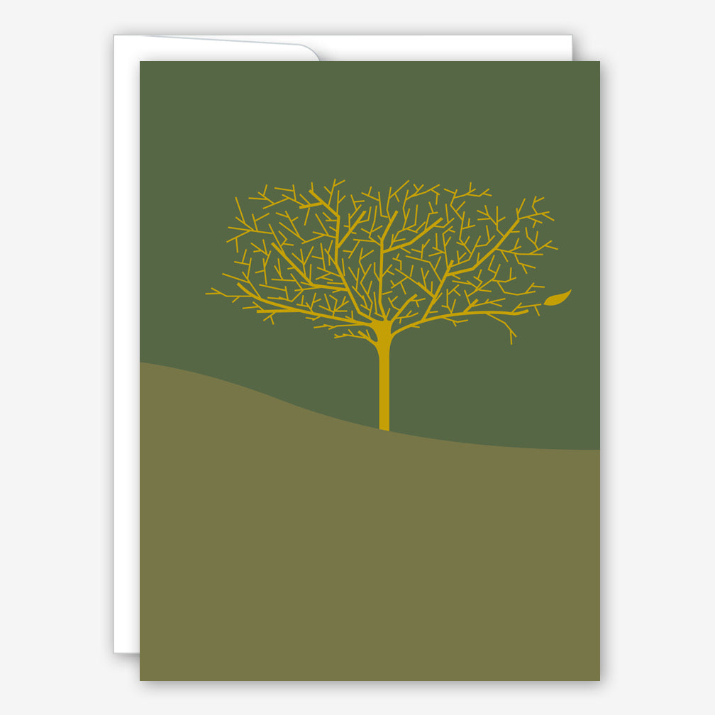 Great Arrow Sympathy Card: Single Tree & Leaf